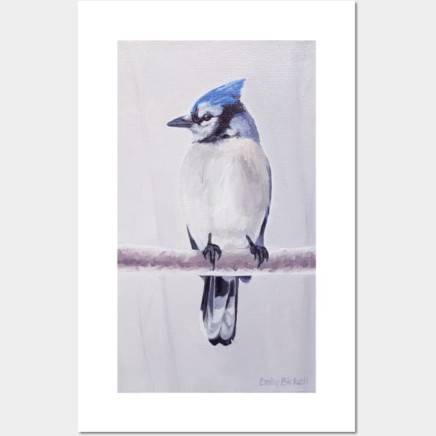 Blue Jay in Silver Light Wall Art by EmilyBickell